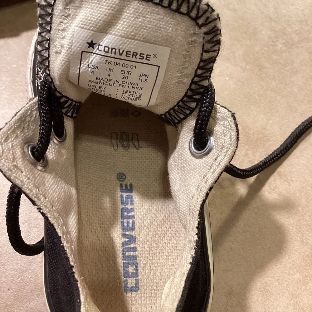 Converse Black Low Top Infant Size 4